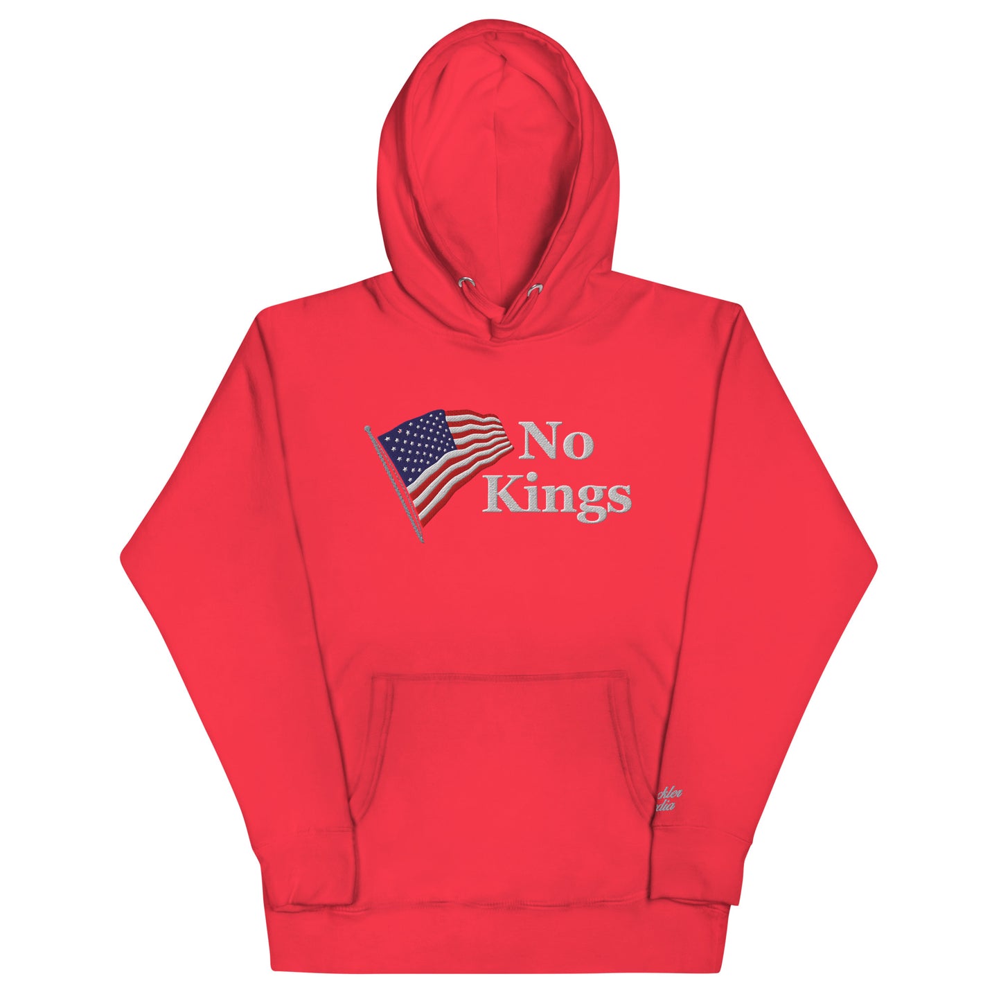 No Kings Embroidered Hoodie, Red