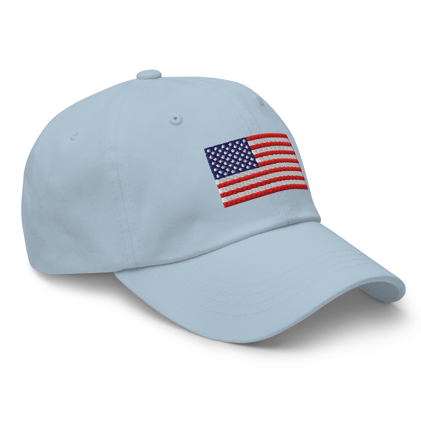 Embroidered Flag Dad Hat, Light Blue