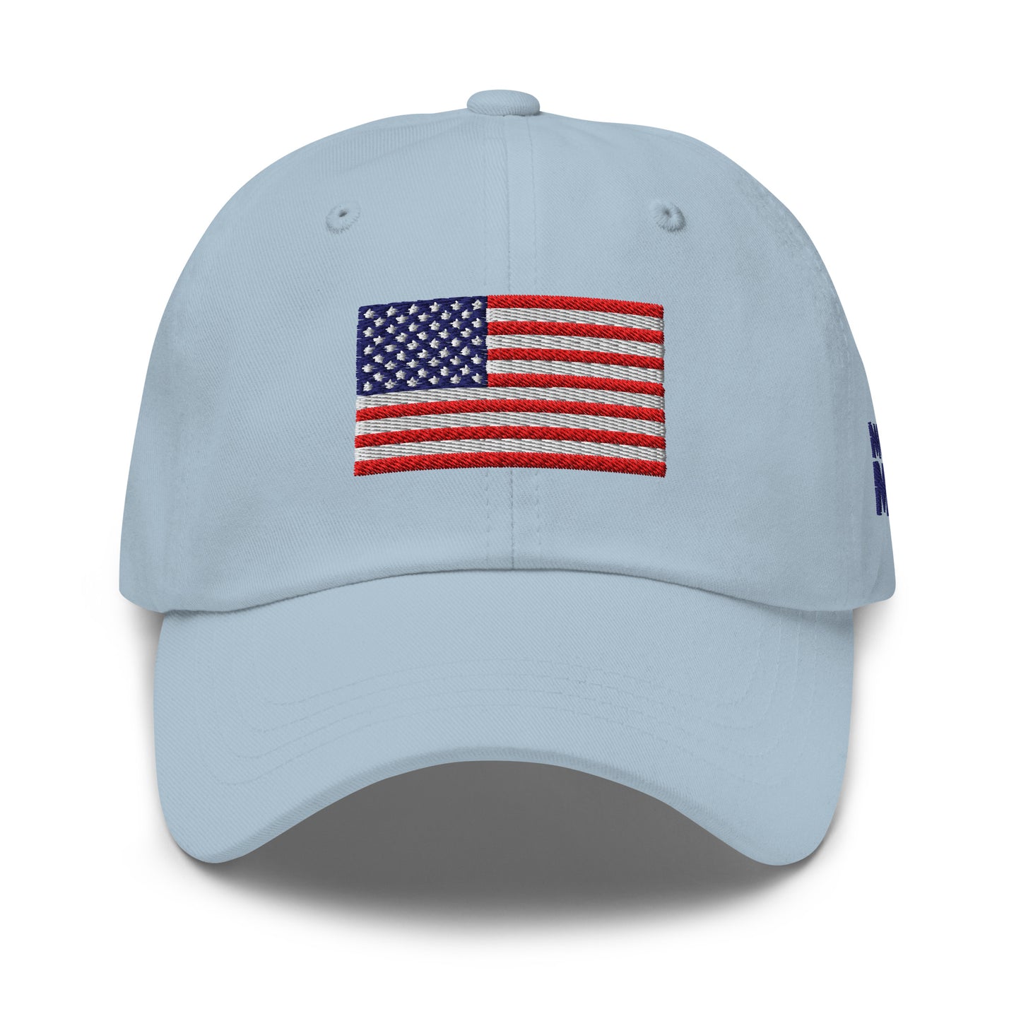 Embroidered Flag Dad Hat, Light Blue