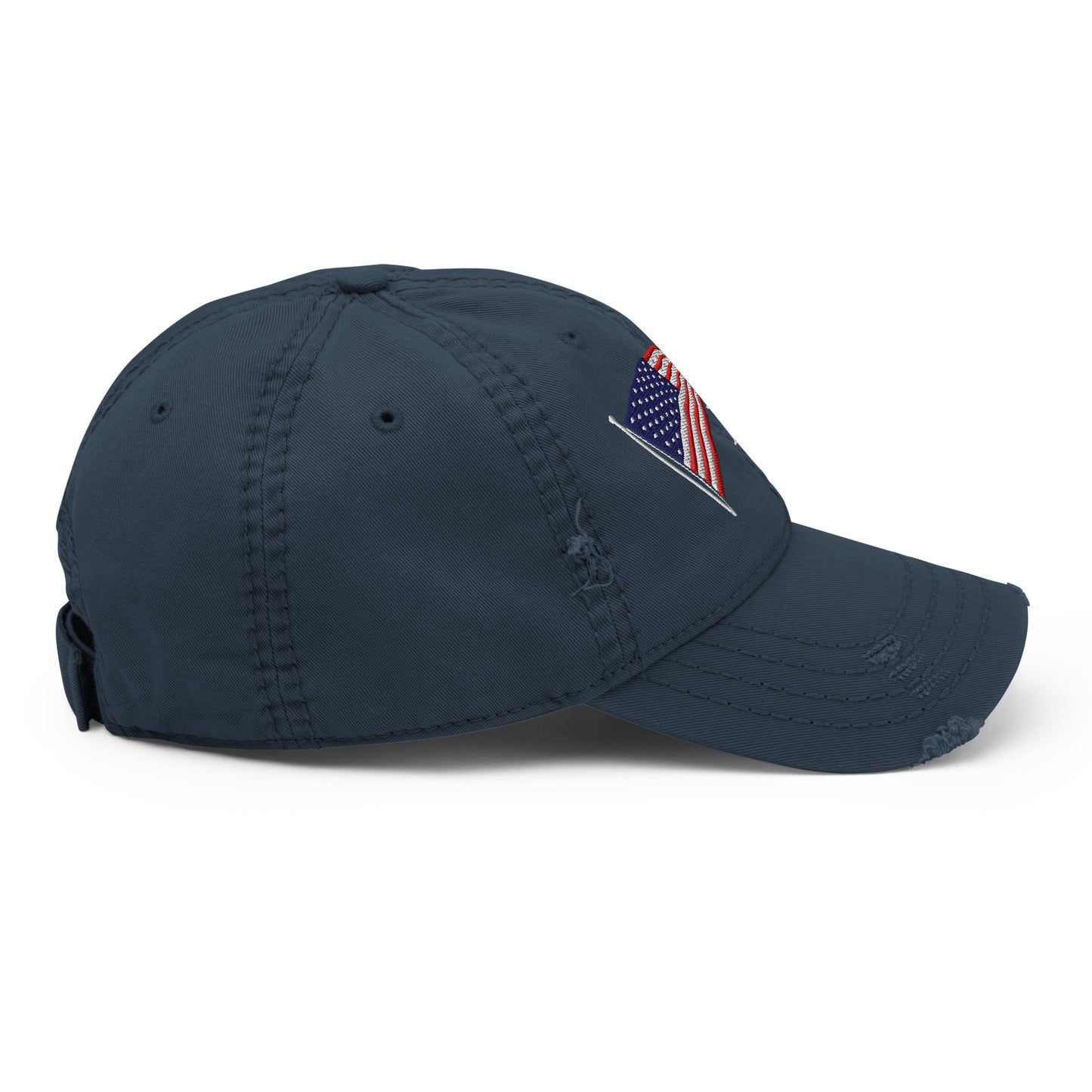Embroidered No Kings Distressed Dad Hat, Navy