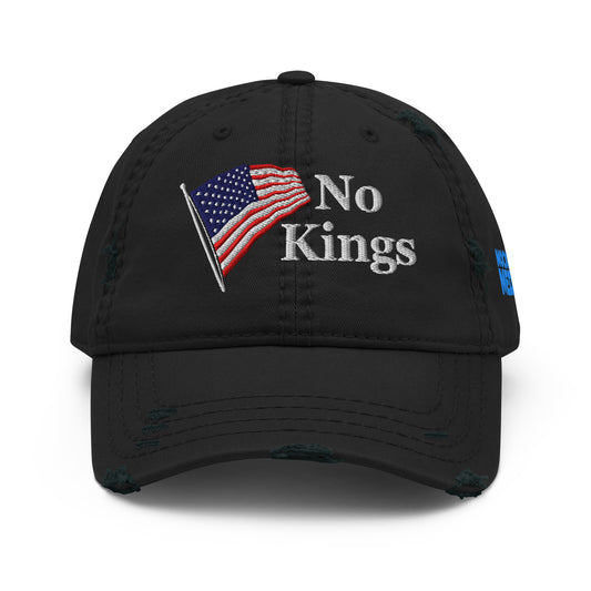 Embroidered No Kings Dad Hat, Black