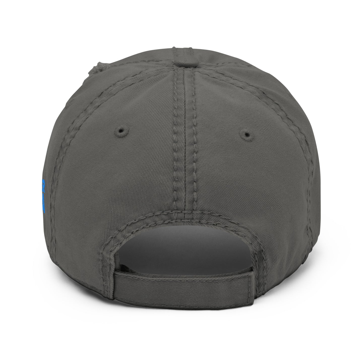 Embroidered No Kings Distressed Dad Hat, Gray