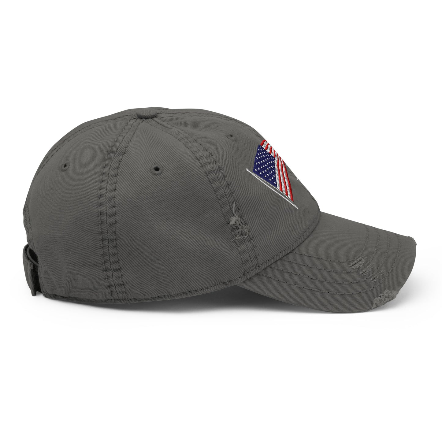 Embroidered No Kings Distressed Dad Hat, Gray
