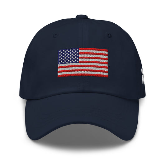Embroidered Flag Dad Hat, Navy