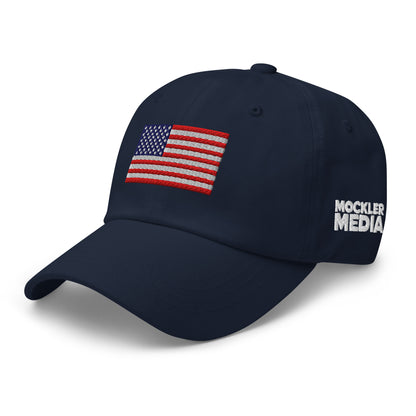 Embroidered Flag Dad Hat, Navy