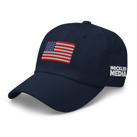 Embroidered Flag Dad Hat, Navy