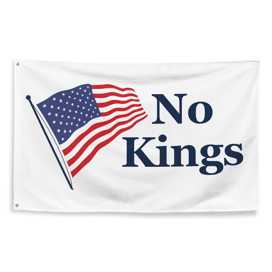 Extra Large No Kings Flag, White, 56x34.5in