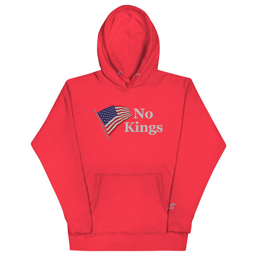 No Kings Embroidered Hoodie, Red