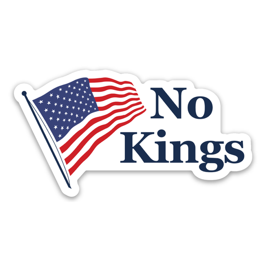 No Kings Sticker, White, 3x1.6"in