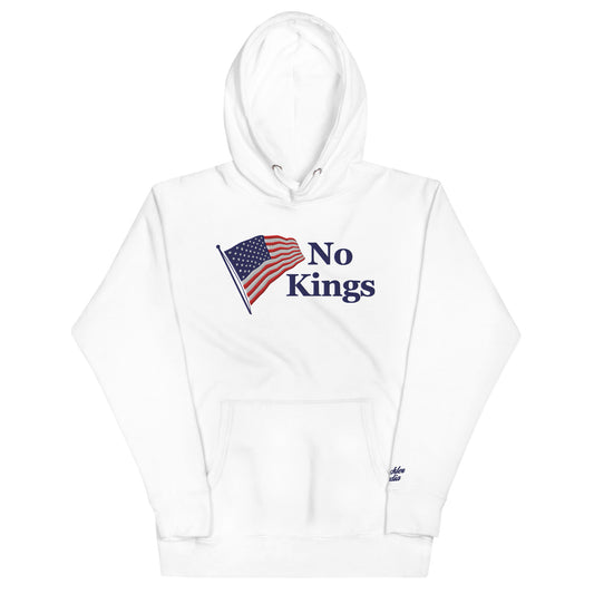 No Kings Embroidered Hoodie, White