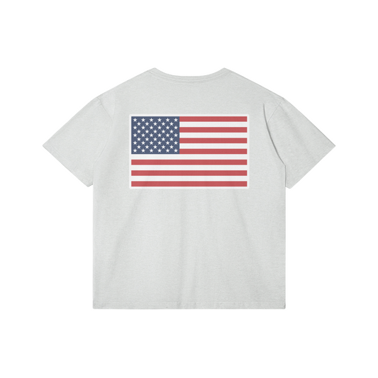 Flag Tee, Heather Gray